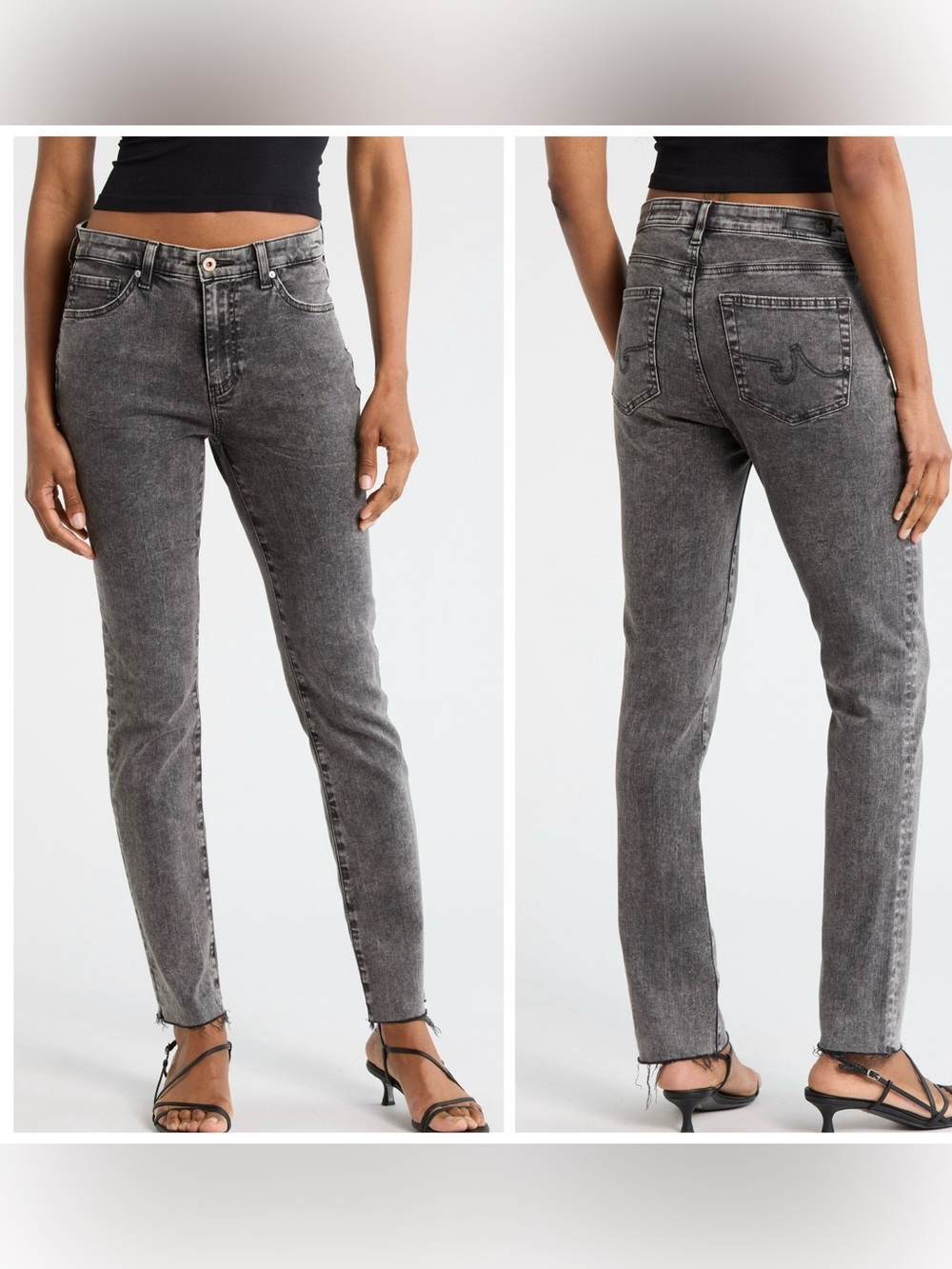 AG Adriano Goldschmied the Middi Ankle Mid-Rise Frayed Hem Legging Jean 28